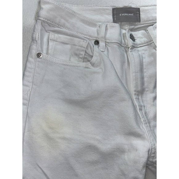 Everlane Womens 27 Regular Pants Jeans Highrise Straight White Ankle Jeans - Picture 8 of 8